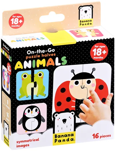 Puzzle pentru bebeluși Banana Panda 8 în 1 - Jumătăți de animale