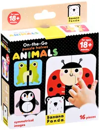 Puzzle pentru bebeluși Banana Panda 8 în 1 - Jumătăți de animale