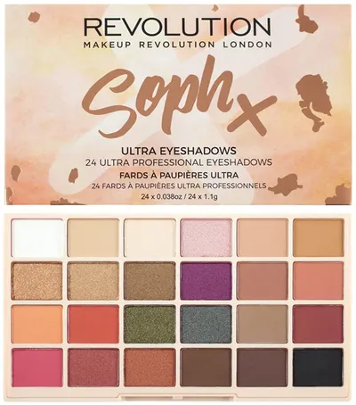 Makeup Revolution Soph X Paletă de farduri de pleoape Ultra, 24 culori