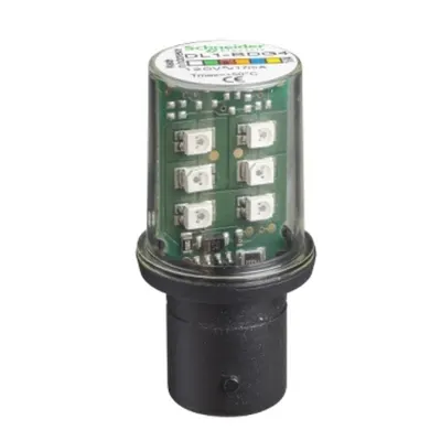 bec Led Protejat cu baza Ba15D, Continuu, Rosu, 120 V