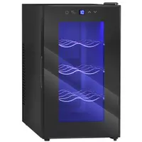 HOMCOM Frigider pentru 8 Sticle de Vinuri cu Temperatura Reglabilă 8-18°C și Rafturi Reglabile, 26,5x51,5x47,5 cm, Negru | Aosom Romania