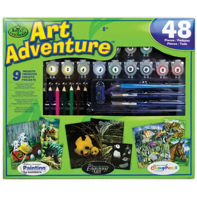 Set de pictură Royal - 48 piese, 9 tablouri, verde