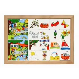 Joc educativ pentru gradinita Loto anotimpuri - Primavara-Vara - Educo