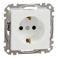 Sedna Design, Priza 2P+E cu obturatoare, fara surub, alb