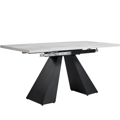 Masă de luat extensibilă, Negru+Gri | Aosom Romania