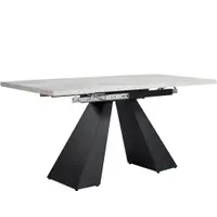 Masă de luat extensibilă, Negru+Gri | Aosom Romania