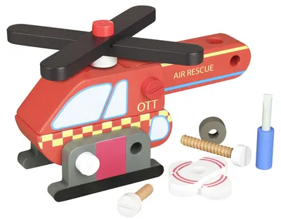 Jucărie din lemn Orange Tree Toys - Elicopter de asamblat, 21 piese