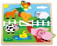 Puzzle muzical din lemn Lelin - Ferma