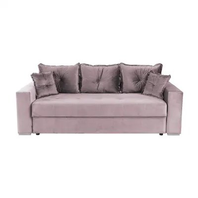 Canapea extensibila ARISSA, 3 locuri, cu arcuri, roz, 235x110x77 cm