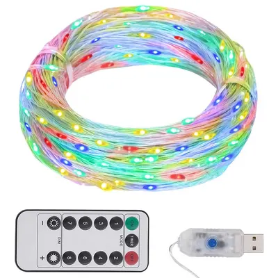 vidaXL Instalație cu 150 LED-uri, multicolor, 15 m