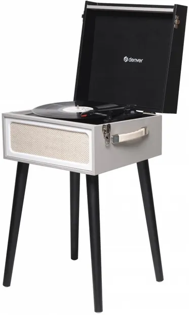 Pick-up retro cu picioare Denver - VPR-250, Bluetooth, USB, negru/gri
