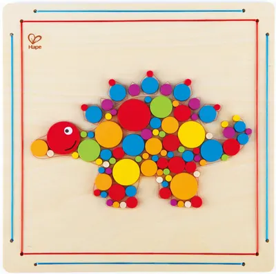 Mozaic din lemn pentru copii - Stegosaurus