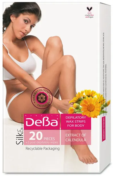 Deva Benzi depilatoare corporale, extract de gălbenele, 20 buc