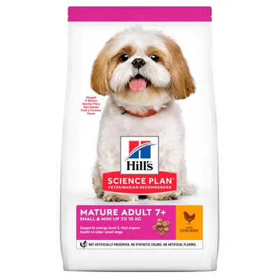 Hills SP CANINE MATURE S&M CHK, hrana uscata pentru caini maturi de talie mica si mini, cu pui, 1.5 KG