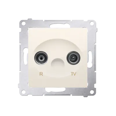 Priza R-TV de trecere, 23dB, crem