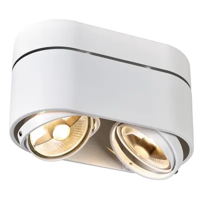 Corp iluminat TAVAN, KARDAMOD GU10 Plafonul Luminita, alb cu Doua capete, QPAR111, rotund, alb, max. 150W