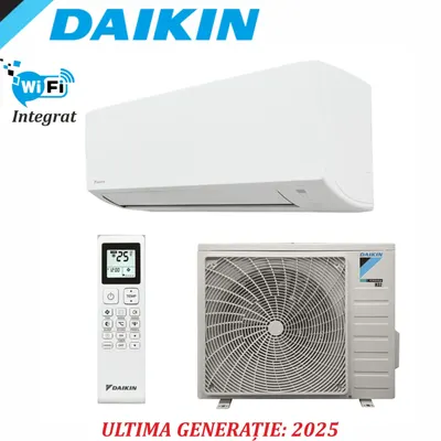 Aer Condiționat Daikin Sensira 2025, 9000 BTU, Wi-Fi Inclus, FTXC25E-RXC25E, Clasa A++, Inverter 9 000 BTU, A++, A+