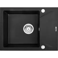 Chiuveta bucatarie compozit cu picurator grafit metalic 59 cm Deante Evora