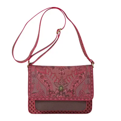 Geantă tip poștaș, Pip Studio, colecția Kyoto Festival, Dark Pink, 25x7x20cm