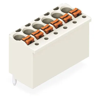 1-conductor THT female header; 1.0 mm Ø solder pin; straight; direct marking; 1.5 mm²; Pin spacing 3.5 mm; 10-pole; 1,50 mm²; light gray