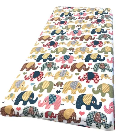 Cearsaf cu elastic pe colt 120x60 cm Elefanti maro
