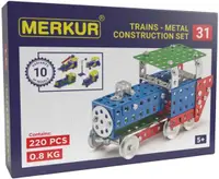 Constructor de metal 10 in 1 Merkur - Locomotive, 220 piese