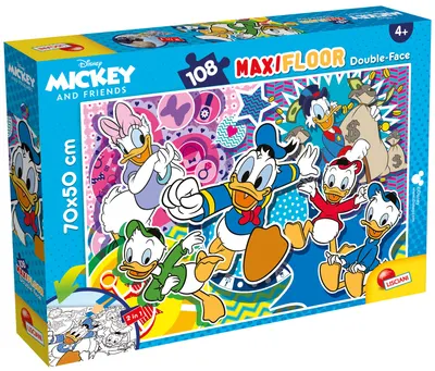 Puzzle cu două fețe Lisciani pentru colorat 108 piese-Donald Duck