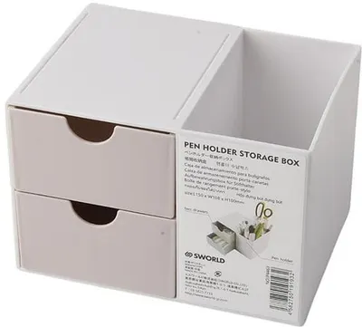 Organizator de birou Sworld - Cu 2 sertare, roz