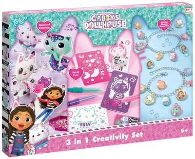 Set creativ 3 în 1 Totum - Creează-ți brățări, Gabby's Dollhouse