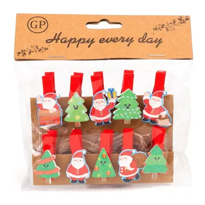 Mini cârlige decorative CRĂCIUN 1 (set 10 buc)