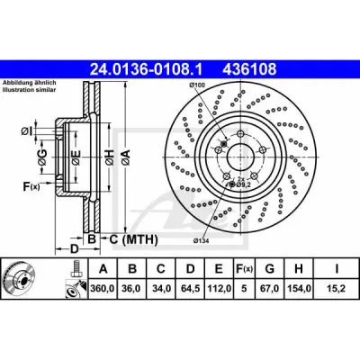 Disc frana ATE 24.0136-0108.1
