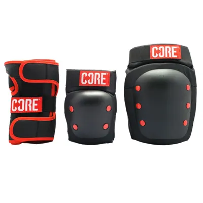 Protecii CORE Set Protectie Skate 3 buc Negru Rosu