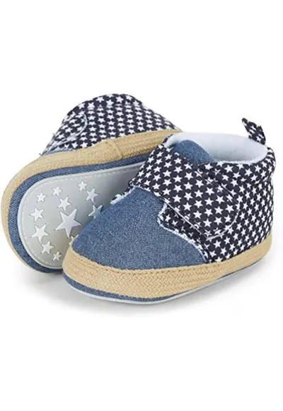 Pantofi pentru bebelusi - Textil/Cauciuc - Albastru