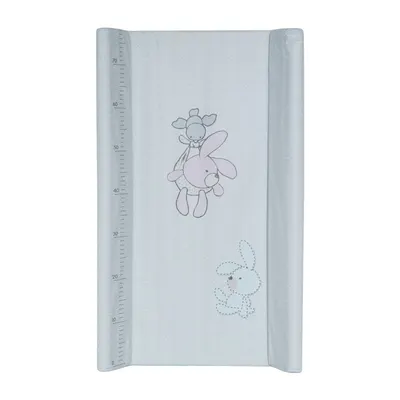 Saltea de înfășat cu bază dură Lorelli - Iepurașii gri, 80 cm