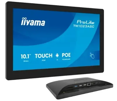 Monitor IPS LED Iiyama 10.1inch TW1023ASC-B3P, 1280 x 800, HDMI, Boxe, Touchscreen (Negru)