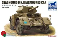 Model asamblabil Bronco Models Militar: Automobile - Vehicul blindat britanic Staghound Mk.III