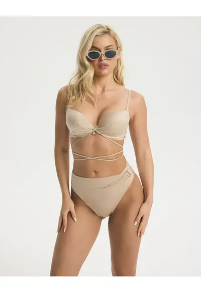 Slip de baie talie inalta dama Cannes - Bej