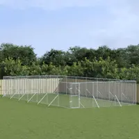 Gossi padoc de exterior pentru caini argintiu 6x14x2m otel galvanizat