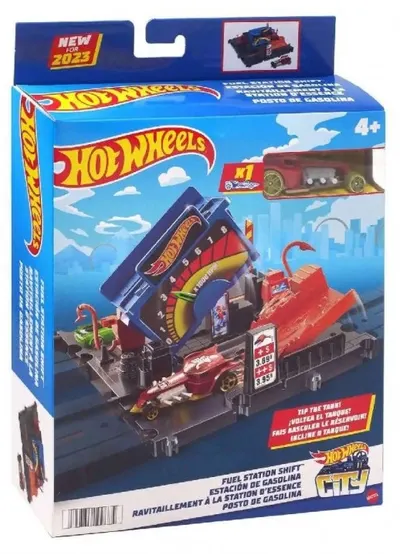 Pistă Hot Wheels City Explorer - Stație de benzină cu mașină