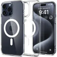 Husa MagSafe pentru Apple iPhone 15 Pro, Spigen, Ultra Hybrid, Alba