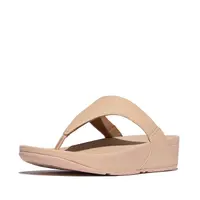 FITFLOP Lulu Lederen Teenslipper - Microwobbleboard-zool technologie