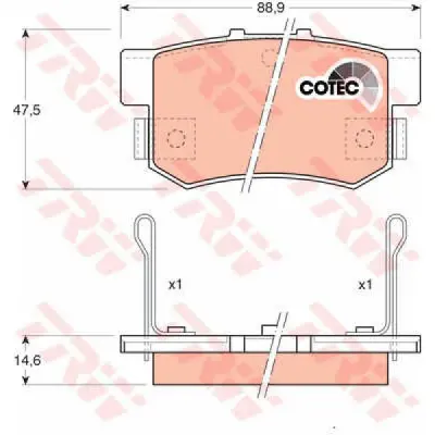 Set placute frana, frana disc TRW GDB774