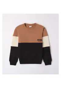 Bluza flausata cu imprimeu pentru baieti - 4.7703 - Negru/Maro