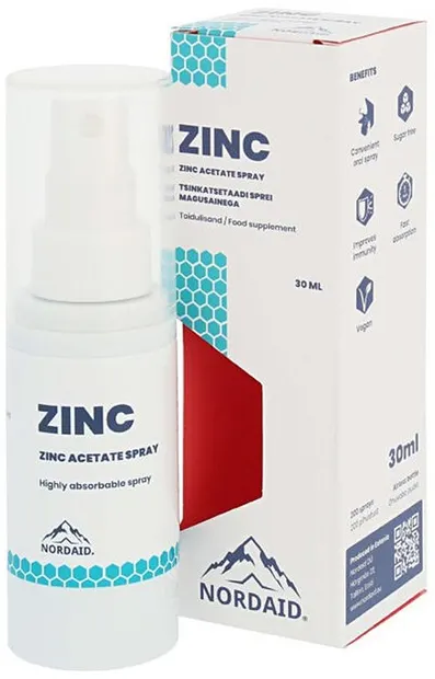 Zinc Spray de gură, mentă, 30 ml, Nordaid