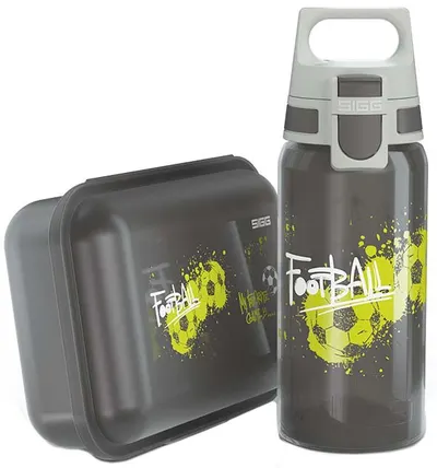 Set biberon pentru copii și cutie de hrănire Sigg Viva - Football Tag