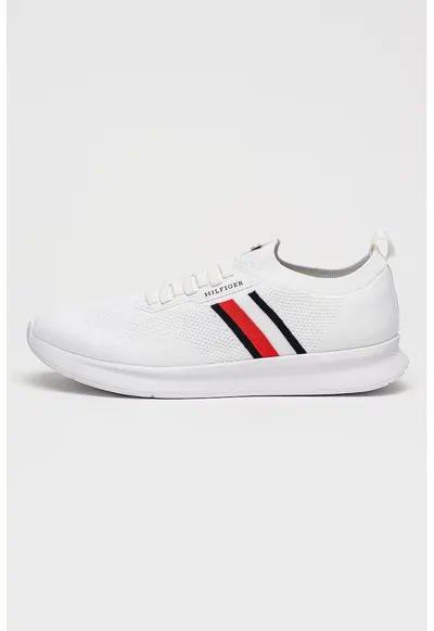 Pantofi sport din material textil cu logo - Negru/Alb optic/Rosu vermillion