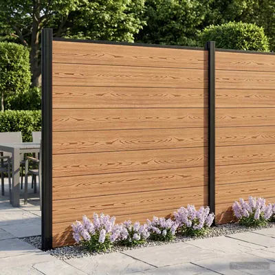 vidaXL Set de Gard 175 x 186 cm WPC și Aluminiu Maro