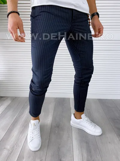 Pantaloni barbati casual regular fit in dungi B1751 P18-7
