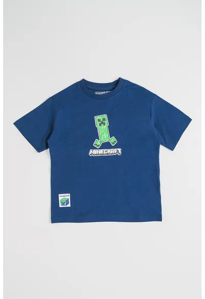 Tricou cu model Minecraft Culture Club - Alb/Verde/Bleumarin