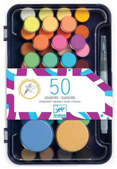 Vopsele pentru colorat Djeco - 50 culori